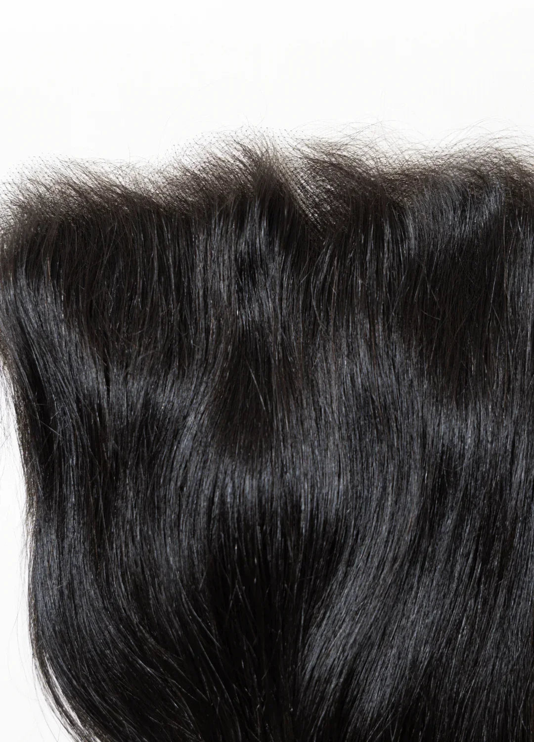 Cheveux humains naturels noirs avec texture lisse et front lace transparent